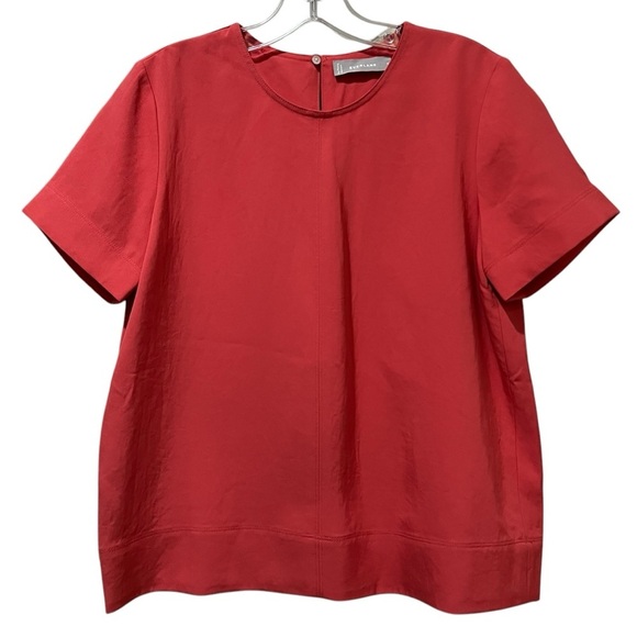 Everlane Size 0 Coral Short Sleeve Boxy Blouse Top R4 - Picture 1 of 4